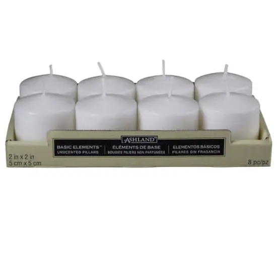 2" White Pillar Candles, 8ct. by Ashland&reg; {2}