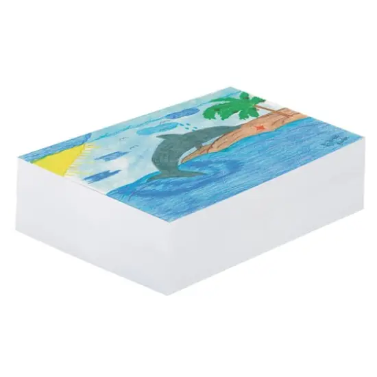 Plain White Newsprint Paper Ream, 5 Packs of 500 {1}