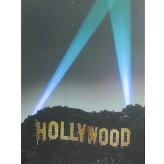 LED Lighted Hollywood Sign with Spot Lights Wall Art {1}