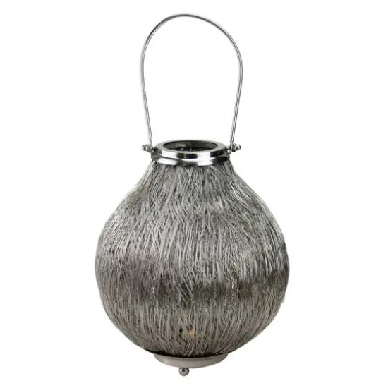 18.5" Urban Life Tea Light Candle Holder Lantern, Silver {5}