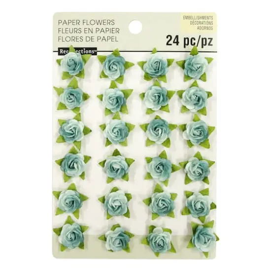 Blue Mini Paper Flower Embellishments By Recollections&trade; {1}