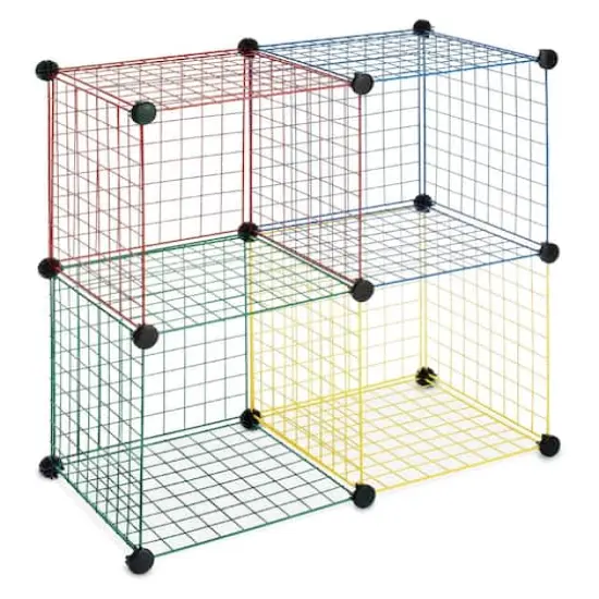 Wire Multicolor Storage Cubes, 4 Pack {1}