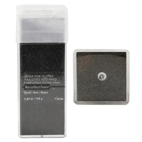 4.5oz. Extra Fine Glitter by Recollections&trade; Black {1}