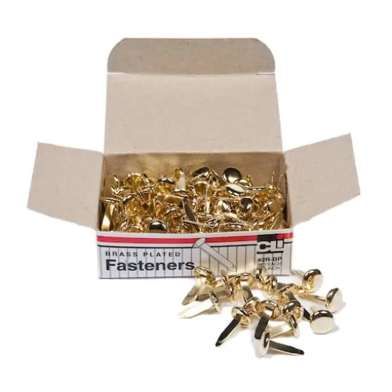 0.5" Brass Plated Paper Fasteners, 20 Boxes {1}