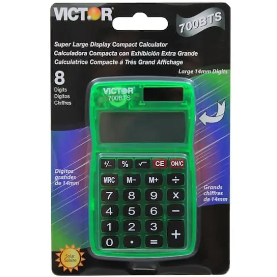 Victor&reg; 700BTS Dual Power Pocket Calculator, Pack of 5 {1}