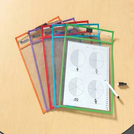 Write & Wipe Pockets, 2 Packs of 5 {6}