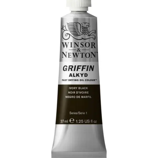 Winsor & Newton&trade; Griffin Alkyd Fast Drying Oil Colour&trade;, 37mL Ivory Black {1}