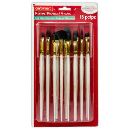 Black Taklon Brush Super Value Pack by Craft Smart&reg; {4}