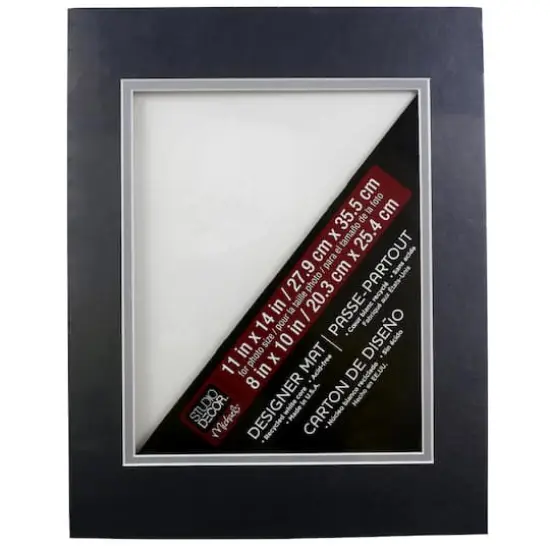 11" x 14" Double Mat By Studio D&eacute;cor&reg;, 8" x 10" Opening Graphite/Bluestone {1}