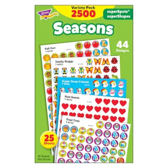 Trend Enterprises&reg; superSpots&reg; superShapes 7/16&rdquo; Seasons Stickers, 3 Pack Bundle {4}