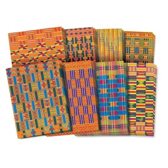 Roylco&reg; 8.5" x 11" Multicolored African Textile Paper, 3 Pack Bundle {1}