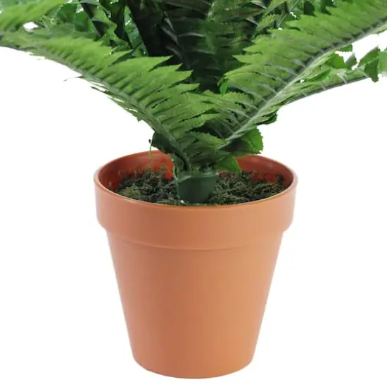 18.5" Potted Artificial Green Boston Fern Plant {4}