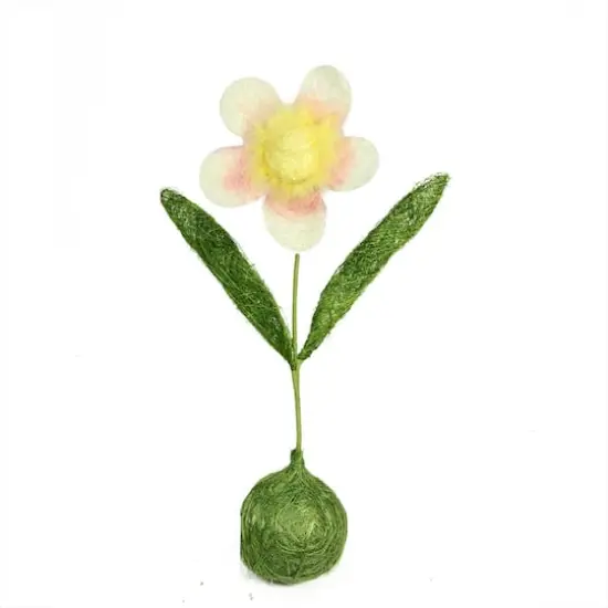 19" Green, Yellow & Pink Spring Floral Tabletop Decoration {3}