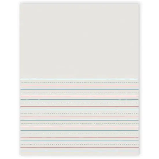 Pacon® White 1/2" Short Ruled Newsprint Storybook Paper, 5 Packs {1}