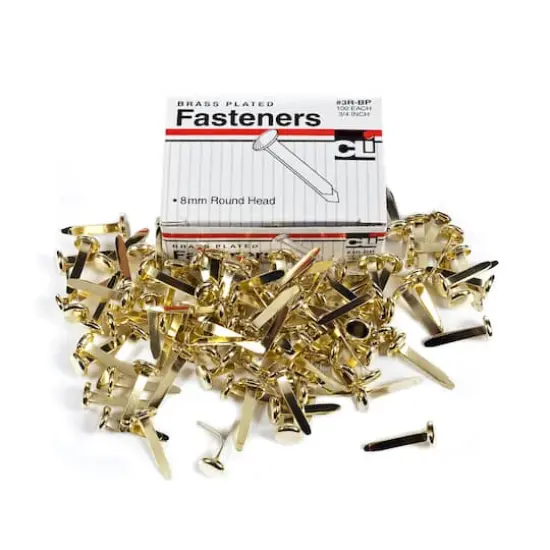 0.75" Brass Plated Paper Fasteners, 20 Boxes {1}