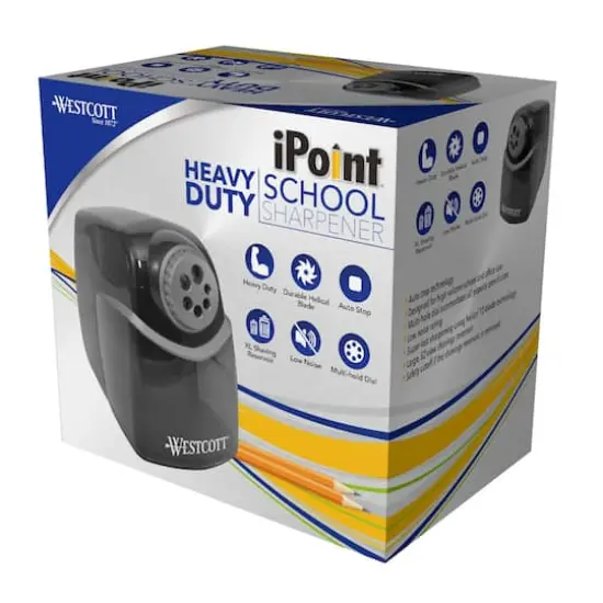 Westcott&reg; iPoint Black & Gray 8.25" x 5.75" Heavy Duty School Sharpener {3}