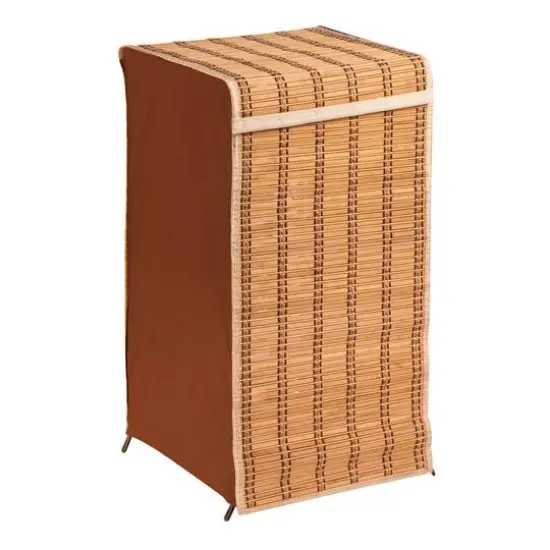Honey Can Do Tall Bamboo Wicker Hamper with Lid {1}