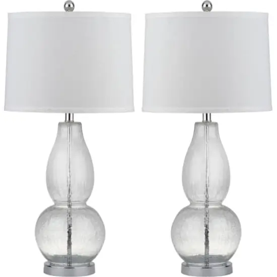 Mercurio Double Gourd Lamp Set in Clear Crackle Glass {1}