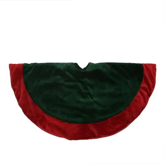 26" Green & Red Velveteen Tree Skirt {1}