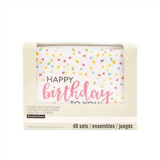 Happy Birthday Cards & Envelopes by Recollections&trade;, 4.25" x 5.5" {3}