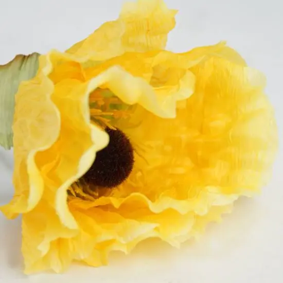 Yellow Poppy Flower Decorative Crafting Stem {3}