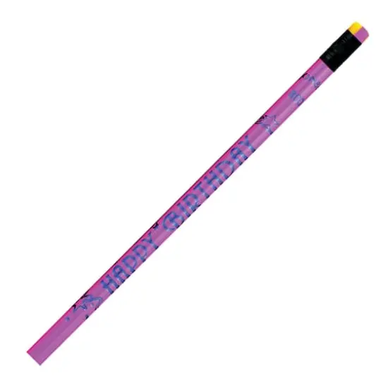 J.R. Moon Pencil Co. Neon Happy Birthday Pencils 12 Per Pack - 12 Packs {1}