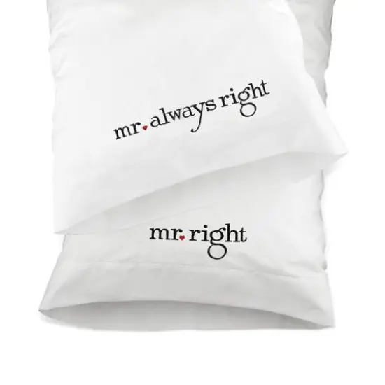 Hortense B. Hewitt Co. Pillowcase Set, Mr. & Mr, Right {1}