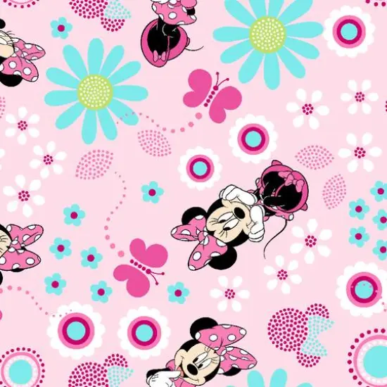 Disney Minnie Minnie Minnie! Pink Cotton Fabric {1}