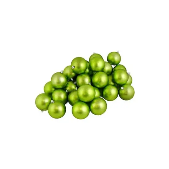60ct Matte Green Kiwi ShatterproofBall Ornaments {1}