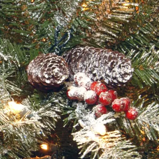 7.5 ft. Pre-Lit Flocked Dunhill&reg; Fir Slim Artificial Christmas Tree, Clear Lights {3}