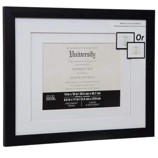 11" x 14" Black Double Mat Document Frame by Studio D&eacute;cor&reg; {5}