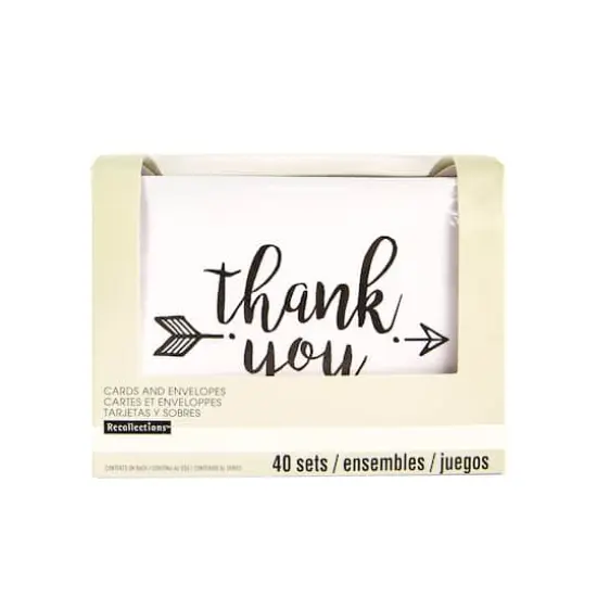 Assorted Black Thank You Cards & Envelopes by Recollections&trade;, 4.25" x 5.5" {3}