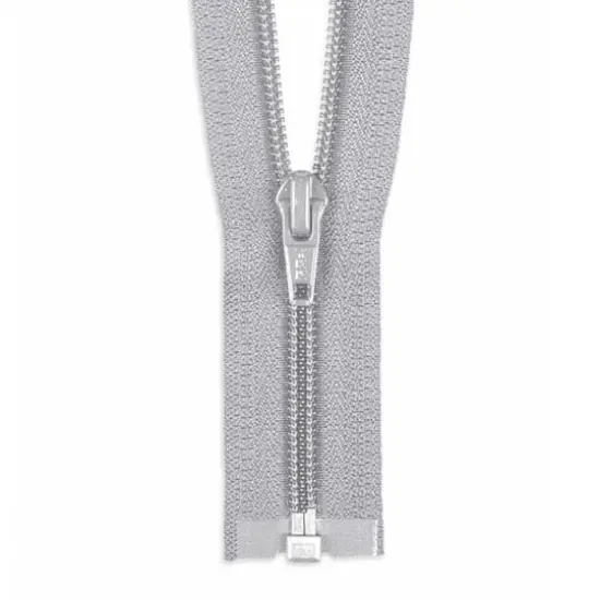 YKK 36" Chrome Gray #5 Nylon Coil Open End Zipper {1}