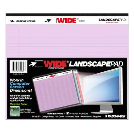 Orchid, Blue & Pink Landscape Legal Pad, Pack of 6 {1}
