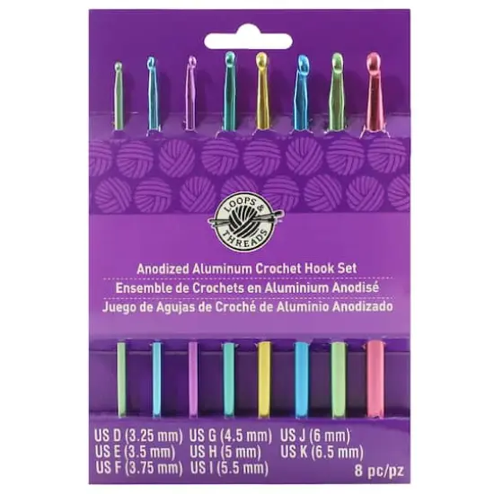 Anodized Aluminum Crochet Hook Set by Loops & Threads&reg;, D-K {4}