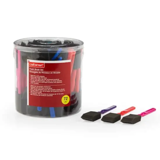 72 Piece 1" Foam Brush Set by Craft Smart&reg; {5}