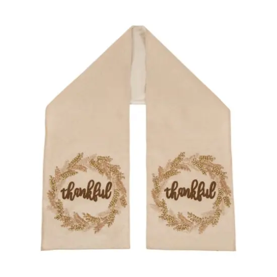 Glitzhome&reg; Embroidered Fabric Thanksgiving Table Runner {1}