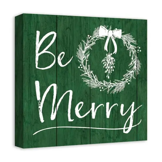 16&rdquo; x 16&rdquo; Be Merry Canvas Wall Art {4}