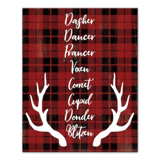 Reindeer Role Call Canvas Wall Art {1}