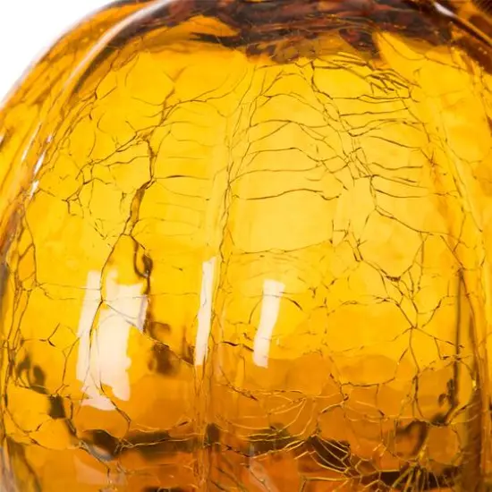 Glitzhome&reg; Crackle Glass Pumpkin, Amber {4}