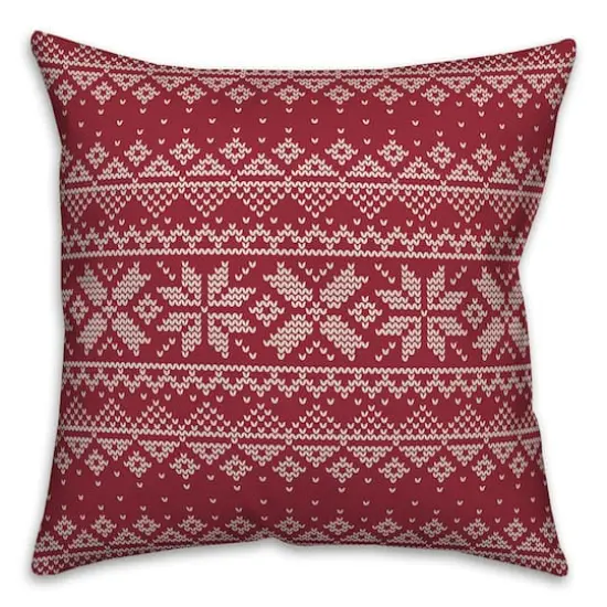 Designs Direct Joy To The World 18x18 Throw Pillow, Red & White {3}