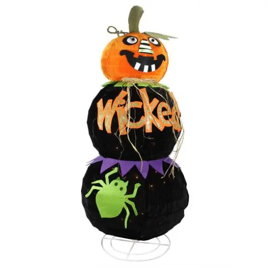 Pre-Lit Spooky "Wicked" Standing Halloween Jack-o-Lantern Pumpkin {1}