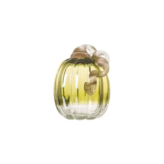 Glitzhome&reg; Crackle Glass Pumpkin, Green  {4}