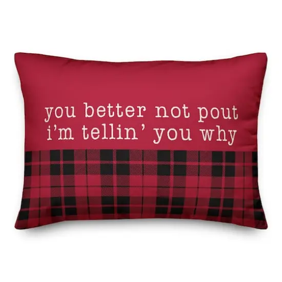 You Better Not Pout Throw Pillow {1}