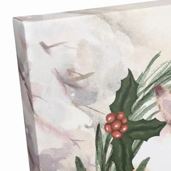 Seasonal Deer Wreath Canvas Wall Art {3}