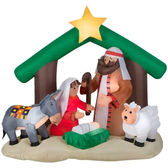 6ft. Airblown&reg; Inflatable Christmas Holy Family Nativity Scene {1}