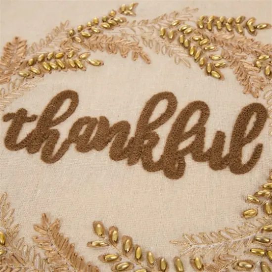 Glitzhome&reg; Embroidered Fabric Thanksgiving Table Runner {4}