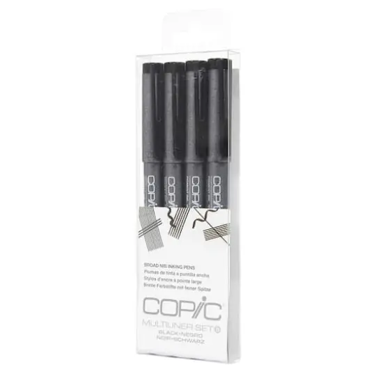 Copic&reg; Black Multiliner Pen Set, Broad {1}