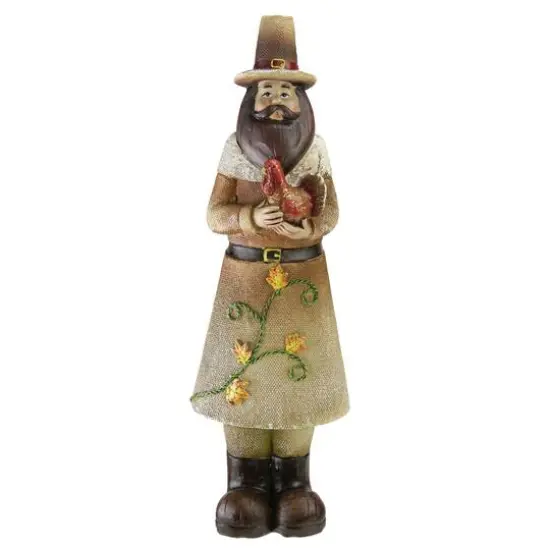 Marigold Orange, Tan & Brown Pilgrim Man Figurine {1}