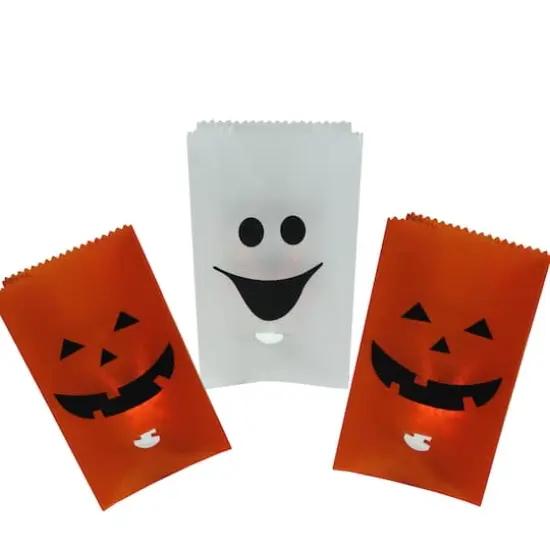 Flickering Light Pumpkin & Ghost Luminary Pathway Markers, 3 Piece Set {1}